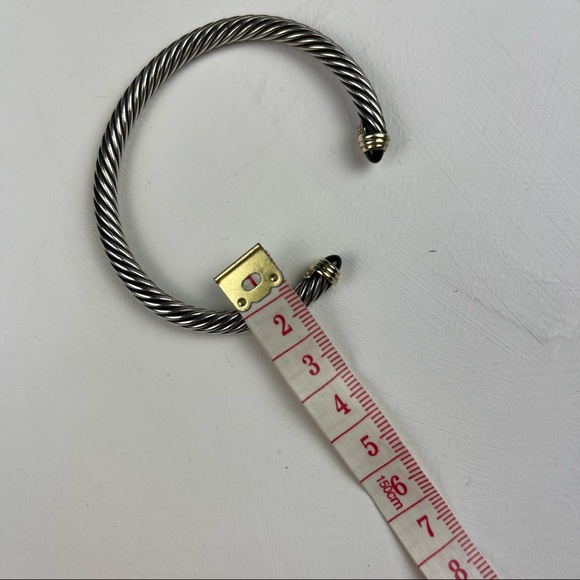David Yurman sterling silver & 14k gold 5mm Bracelet with Black Onyx - Picture 10 of 13